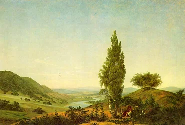 De zomer (landschap met liefdespaar)
